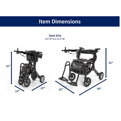 Miracle Mobility 4N1 Ultra Lite Electric Walker Wheelchair