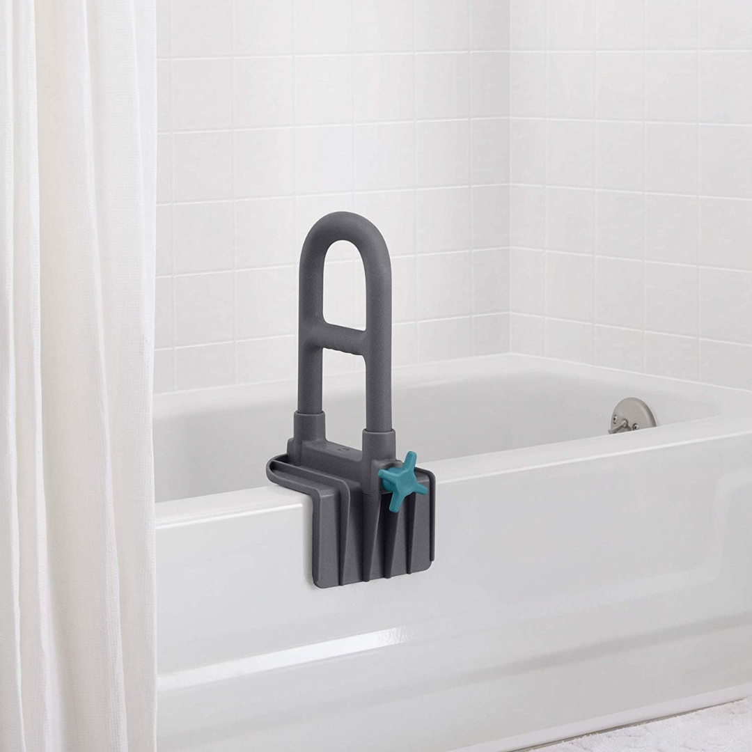 Medline Deluxe Plastic Tub Grab Bar with Microban Antimicrobial Protection - Senior.com Grab Bars & Safety Rails