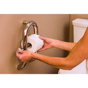 Invisia Wall Toilet Roll Holder & Bariatric Stand Assist Grab Bar - Senior.com Toilet Paper Holder