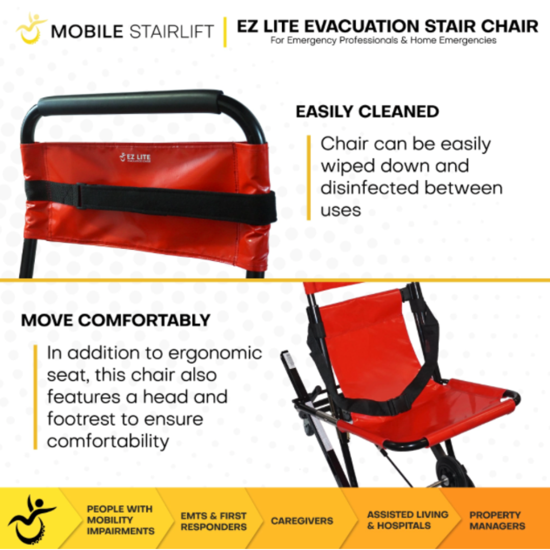 Mobile Stairlift EZ LITE Evacuation Stair Chair - Senior.com Stair Climbers