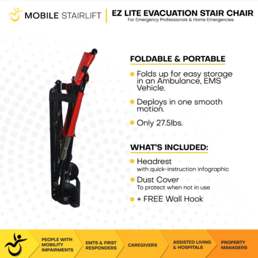 Mobile Stairlift EZ LITE Evacuation Stair Chair - Senior.com Stair Climbers