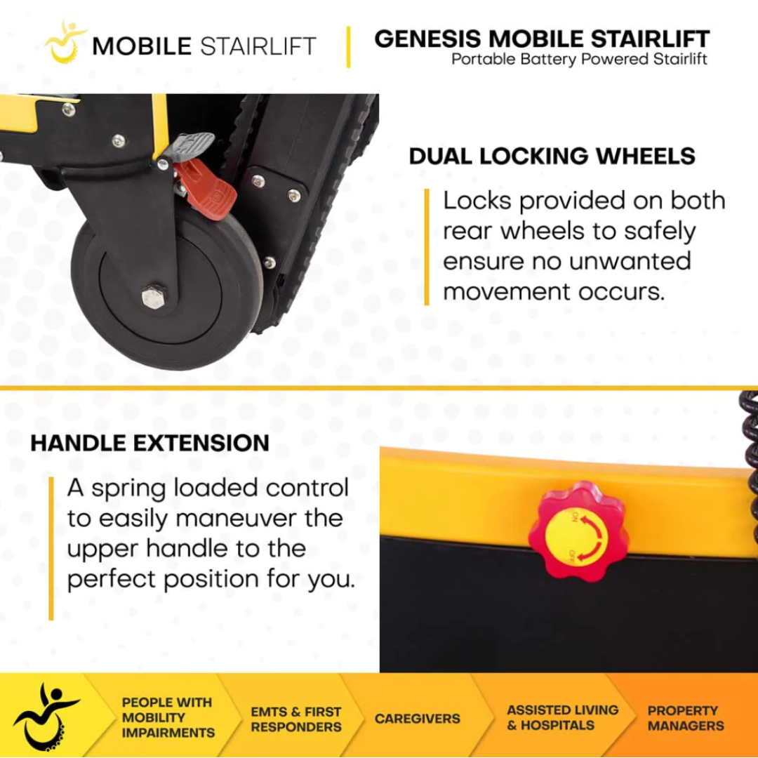 Genesis Mobile Stairlift - Battery Powered & Portable Stair Wheelchair - Senior.com Stair Climbers