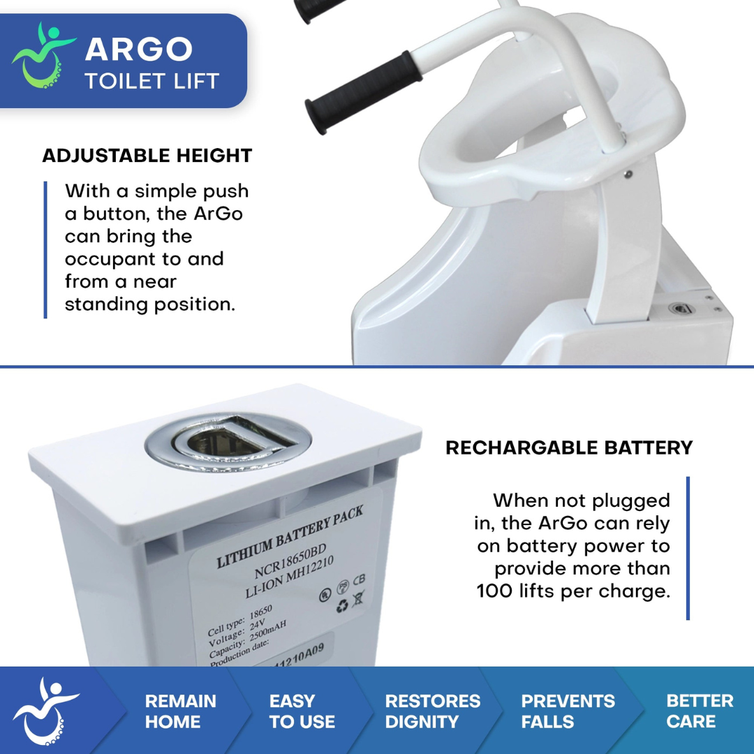 ArGo Power Toilet Lift Up & Down Electric Toilet Lifting Aid