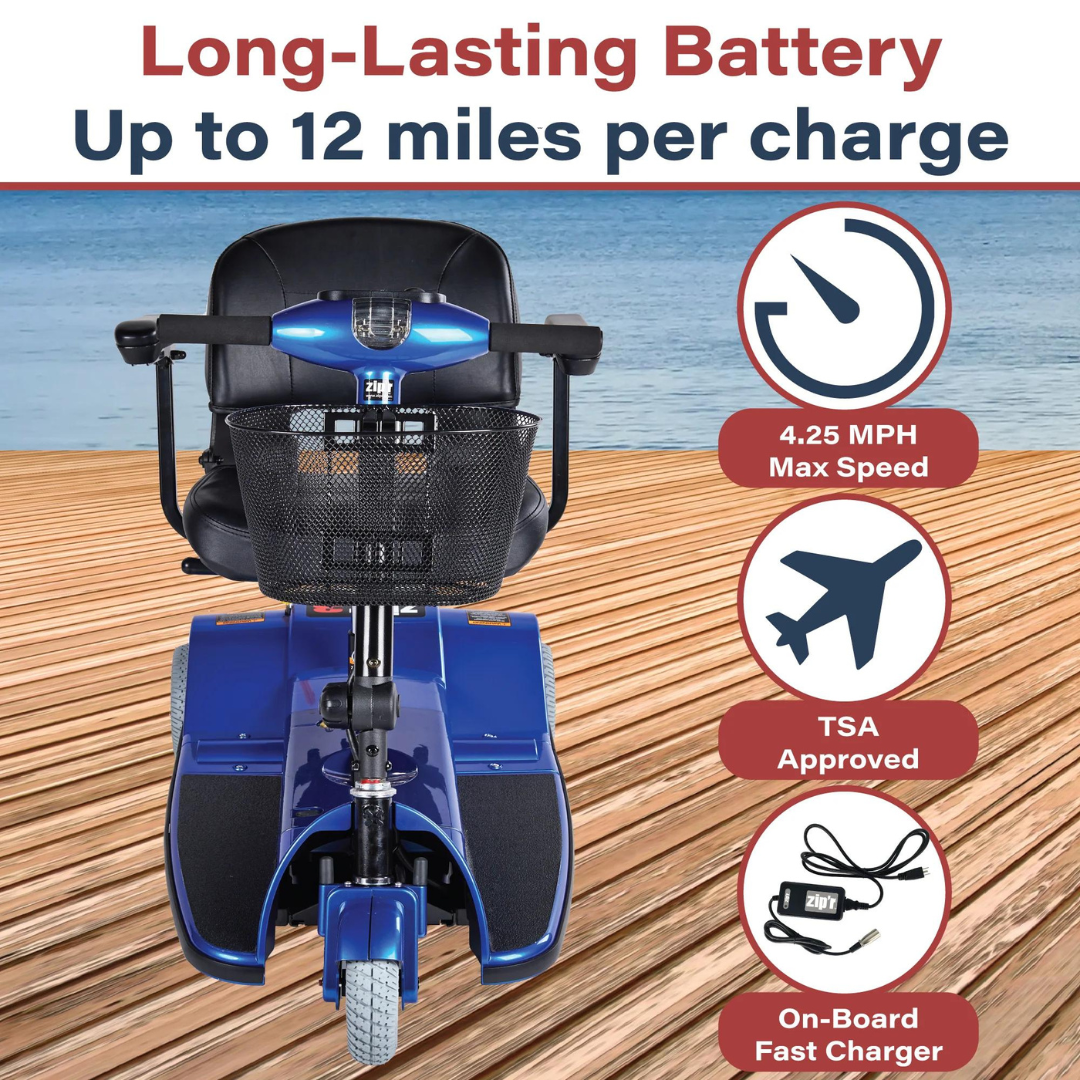 Zip'r 3 Wheel XTRA Mobility Scooter - TSA Approved - 12 Mile Range - Senior.com Mobility Scooters