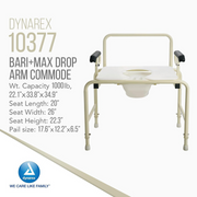 Dynarex Bari+Max Bariatric HD Drop Arm Commode - 1000 Lb Capacity - Senior.com Commodes