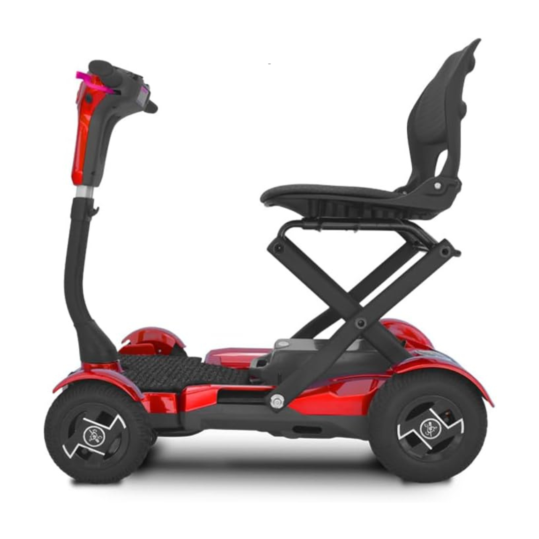 EV Rider TEQNO S26 Auto Folding Portable Lightweight 4-Wheel Mobility Scooter with Laser Guide Lights and Key Fob - Senior.com Scooters