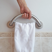 HealthCraft Plus Series Bathroom Grab Bar & Towel Ring - Senior.com Grab Bars & Safety Rails