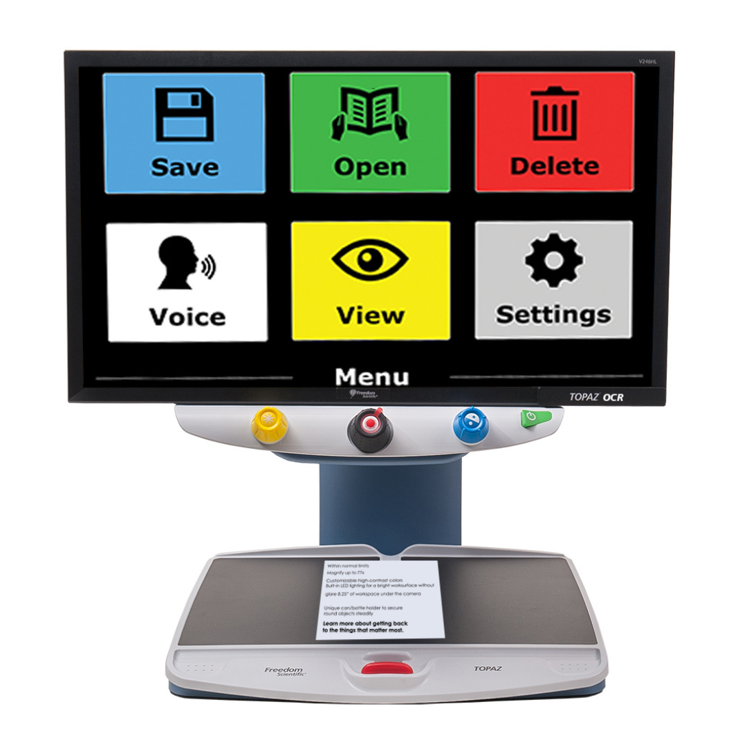 Freedom Scientific TOPAZ OCR Video Magnifier & Text-To-Speech - Senior.com Desktop Vision Magnifiers