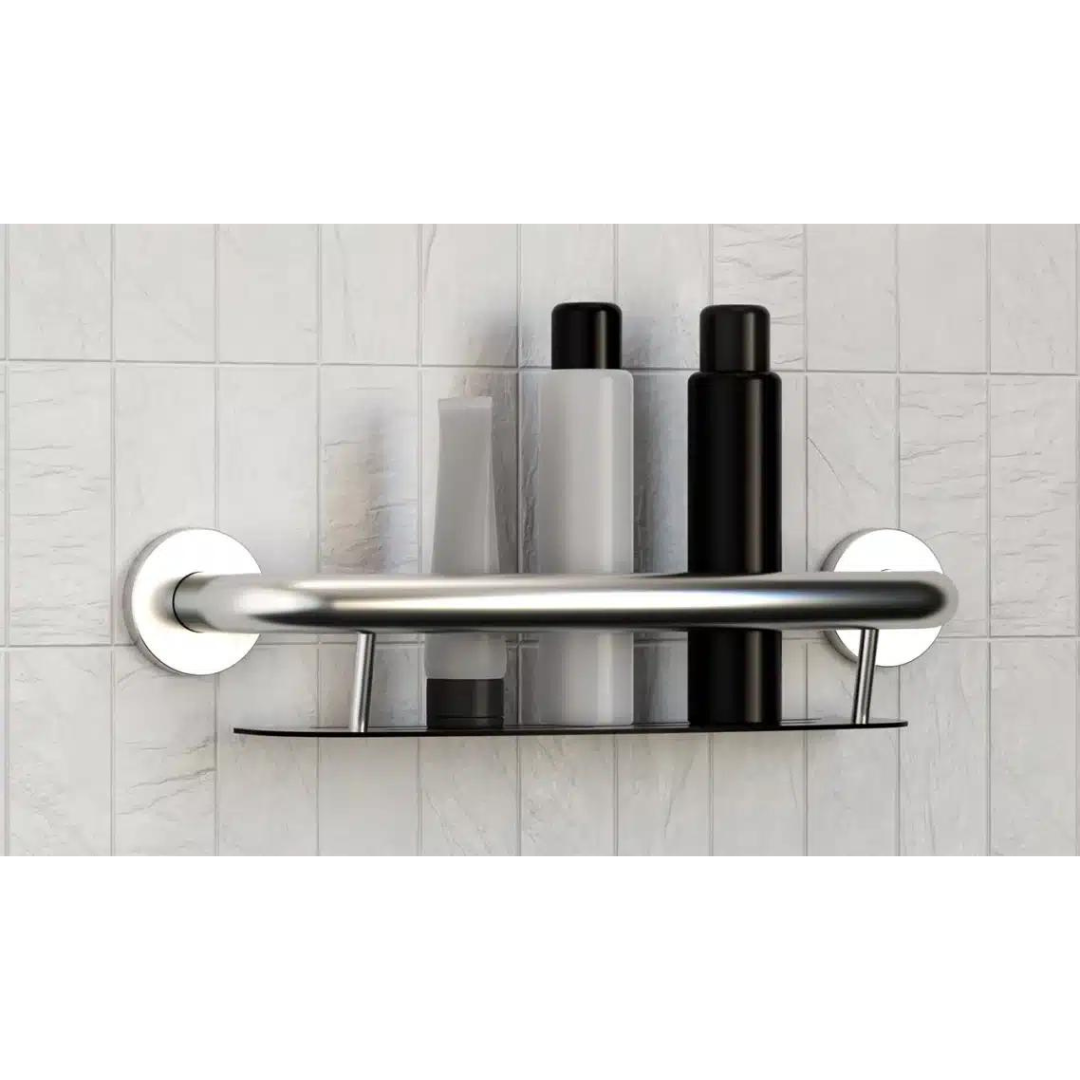 HealthCraft PLUS Shower Shampoo Shelf & Grab Bar - Senior.com Grab Bars & Safety Rails