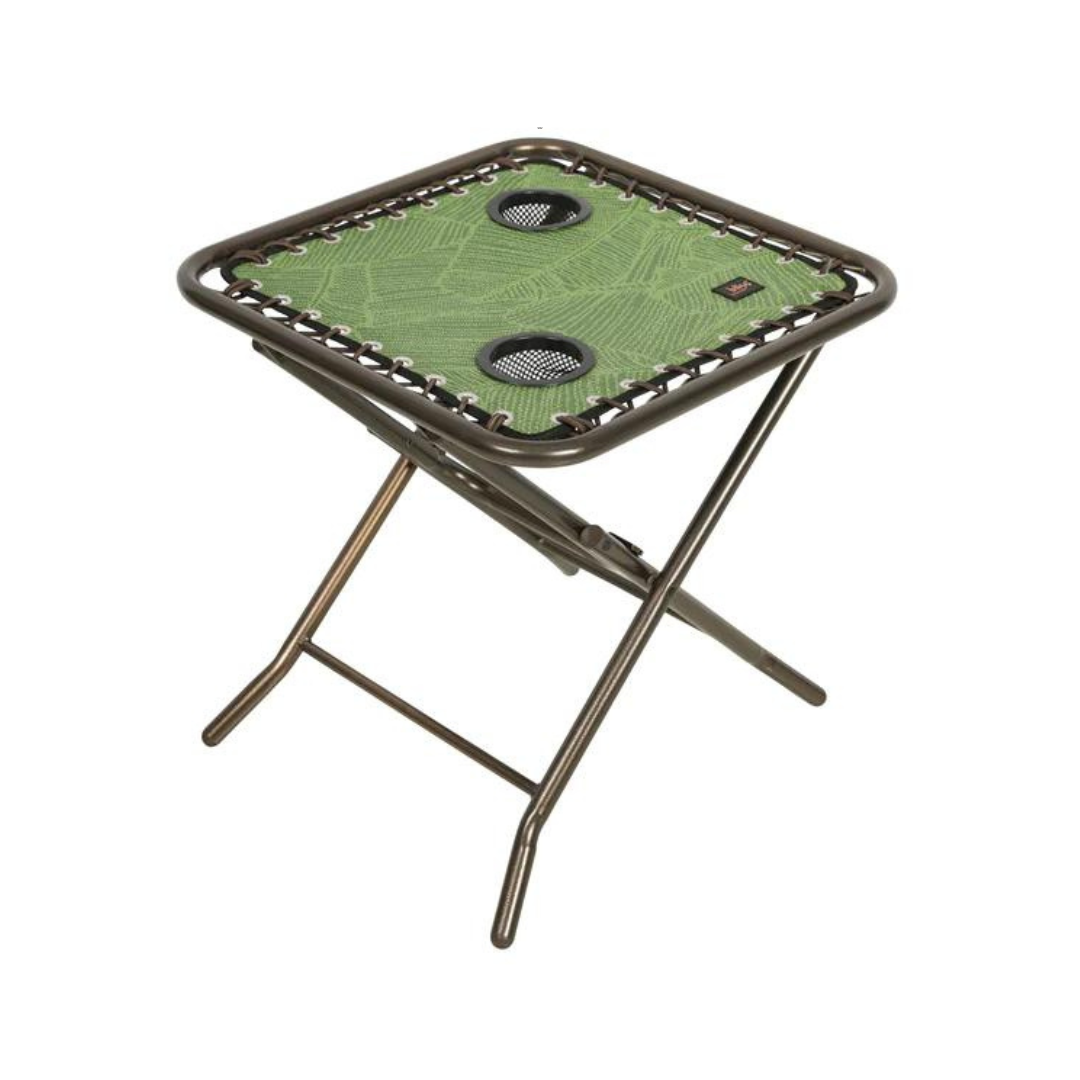 Bliss Foldable Side Table w/ 2 Cup Holders - Portable and