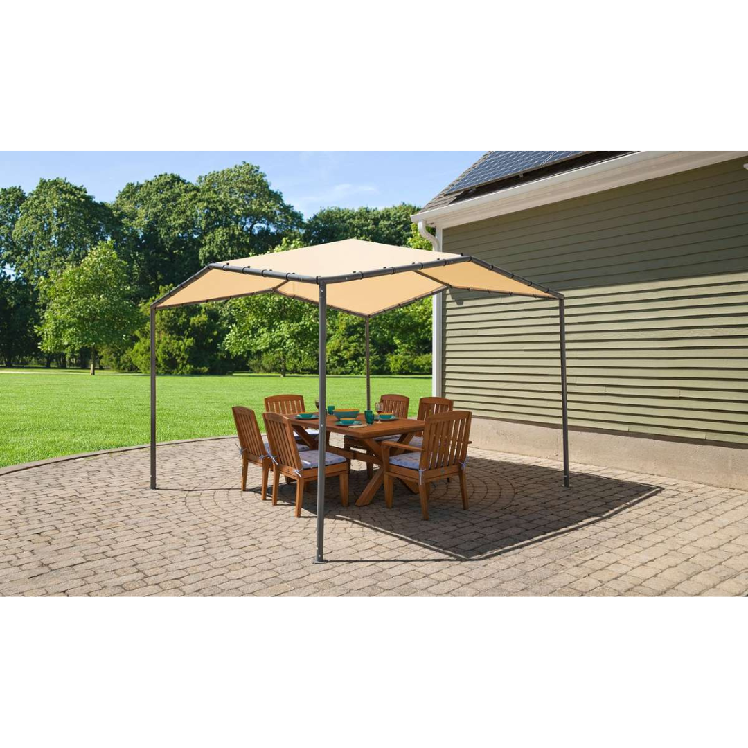 ShelterLogic 10x10 Pacifica Gazebo Canopy - Charcoal Frame and Marzipan Tan Cover