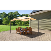 ShelterLogic 10x10 Pacifica Gazebo Canopy - Charcoal Frame and Marzipan Tan Cover - Senior.com Canopies