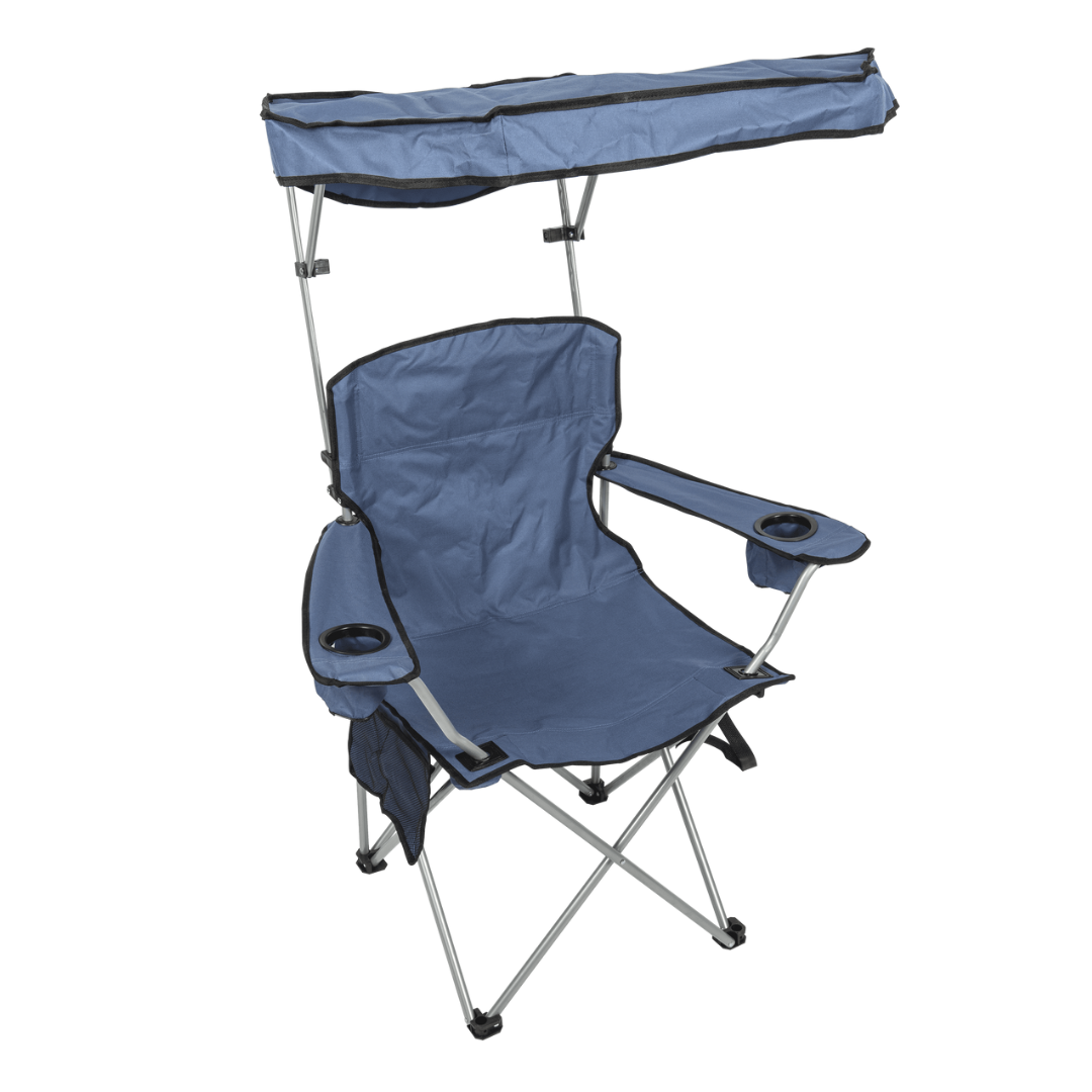Camp & Go Heavy Duty Max Shade Quad Camping Chair Blue