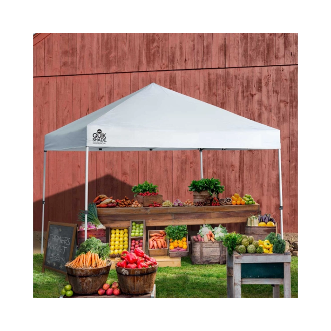 Quick Shade Commercial Straight Leg Pop-Up Canopy - 10 ft. x 10 ft. White - Senior.com Canopies