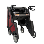 Motivo Tour Rolling Upright Walker - Folding 4-Wheel Rollator with Tray, Cup Holders, Seat & Storage - Senior.com Rollators