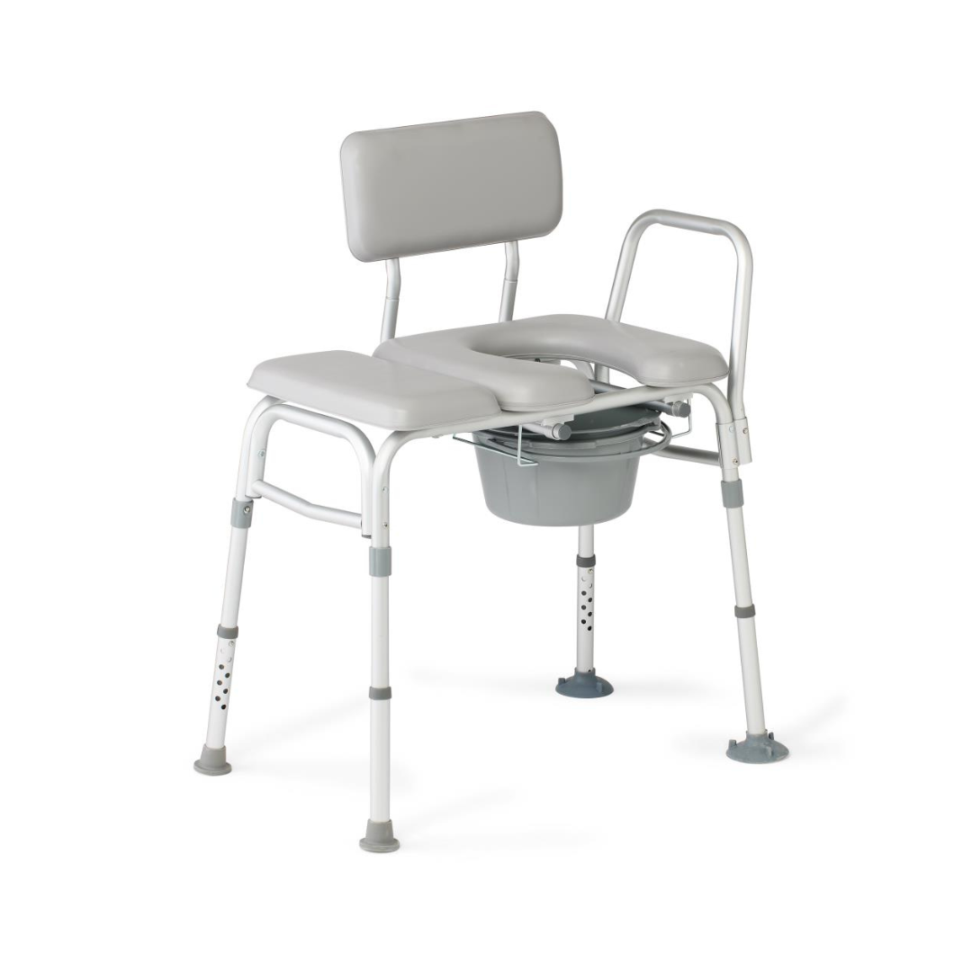 Medline Bariatric Combination Padded Transfer Bench and Commode - Senior.com Transfer Benches