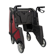 Motivo Tour Rolling Upright Walker - Folding 4-Wheel Rollator with Tray, Cup Holders, Seat & Storage - Senior.com Rollators