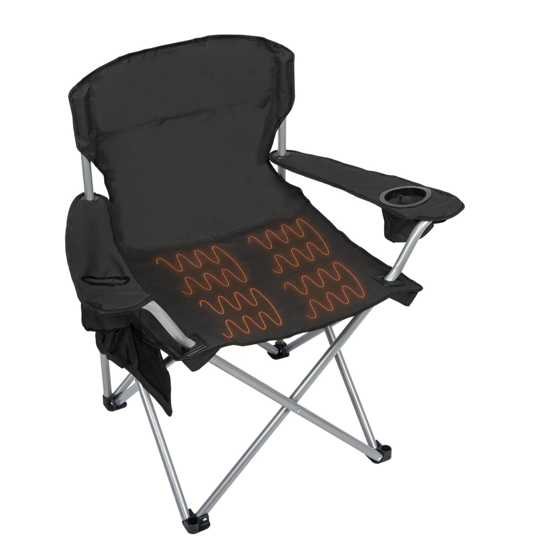 Camp & Go Heavy Duty Heated Quad Chair Black