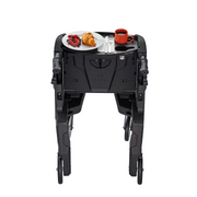 Motivo Tour Rolling Upright Walker - Folding 4-Wheel Rollator with Tray, Cup Holders, Seat & Storage - Senior.com Rollators