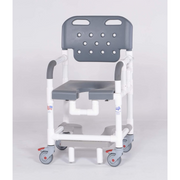IPU Platinum Line Rolling Shower Chair Commode with Left Drop Arm and Slideout Footrest - Senior.com Shower Chair Commode