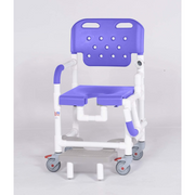 IPU Platinum Line Rolling Shower Chair Commode with Left Drop Arm and Slideout Footrest - Senior.com Shower Chair Commode