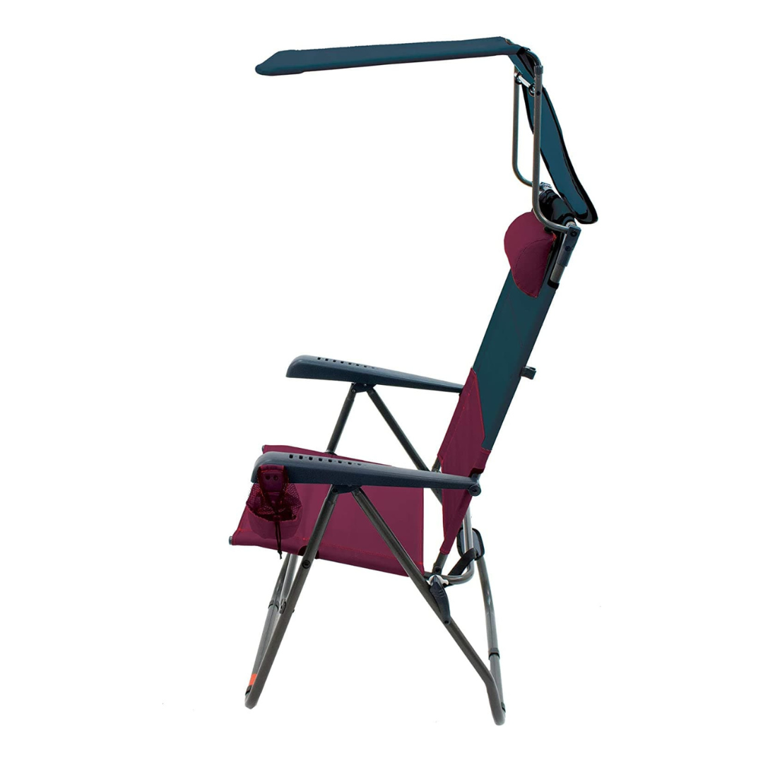 Rio Gear Hi-Boy 7 Position Folding Portable Chairs with Sun Protection Canopy - Senior.com Beach Chairs