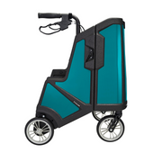 Motivo Tour Rolling Upright Walker - Folding 4-Wheel Rollator with Tray, Cup Holders, Seat & Storage - Senior.com Rollators