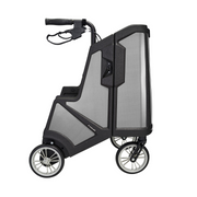 Motivo Tour Rolling Upright Walker - Folding 4-Wheel Rollator with Tray, Cup Holders, Seat & Storage - Senior.com Rollators