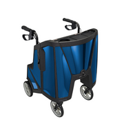 Motivo Tour Rolling Upright Walker - Folding 4-Wheel Rollator with Tray, Cup Holders, Seat & Storage - Senior.com Rollators