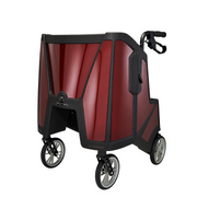 Motivo Tour Rolling Upright Walker - Folding 4-Wheel Rollator with Tray, Cup Holders, Seat & Storage - Senior.com Rollators