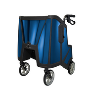 Motivo Tour Rolling Upright Walker - Folding 4-Wheel Rollator with Tray, Cup Holders, Seat & Storage - Senior.com Rollators