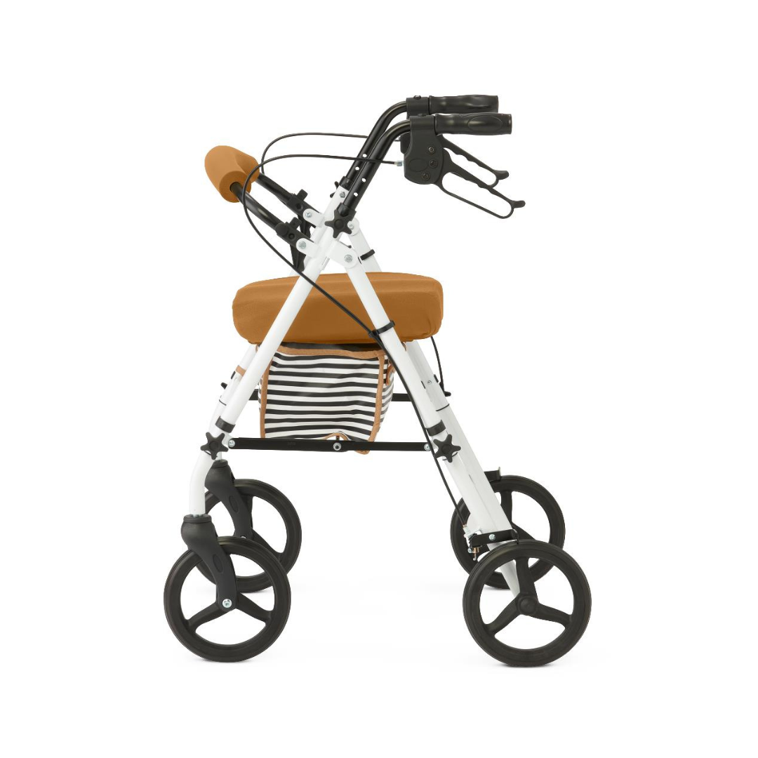 Medline Folding Steel Rollator with Microban Protection & 8" Wheels - Senior.com Rollators