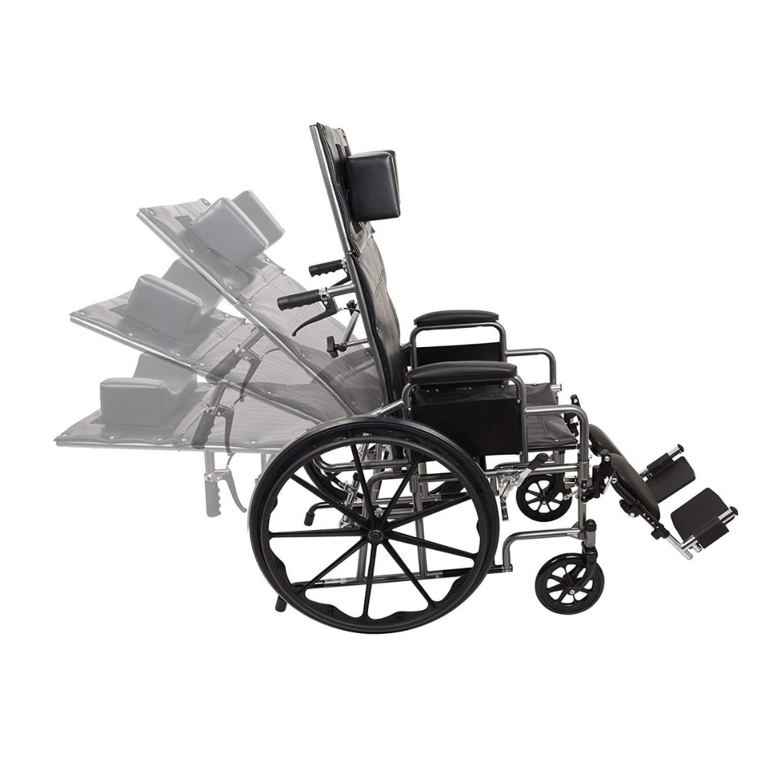 ProBasics Standard Reclining Wheelchair - Padded Detachable Desk Length Arms