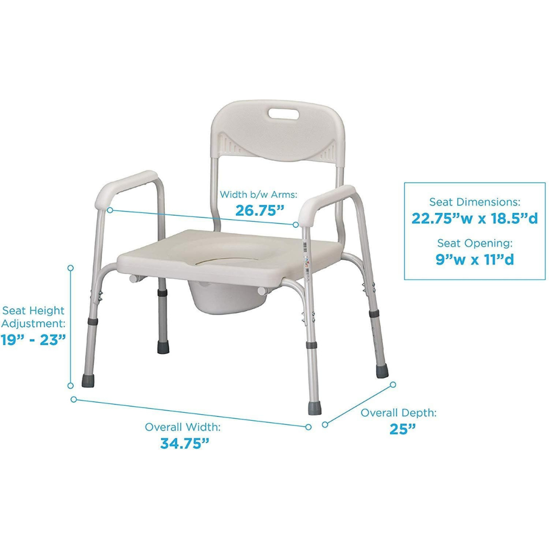 Nova Medical Bariatric Heavy Duty Commode with Back & Wide Seat - Senior.com Commodes