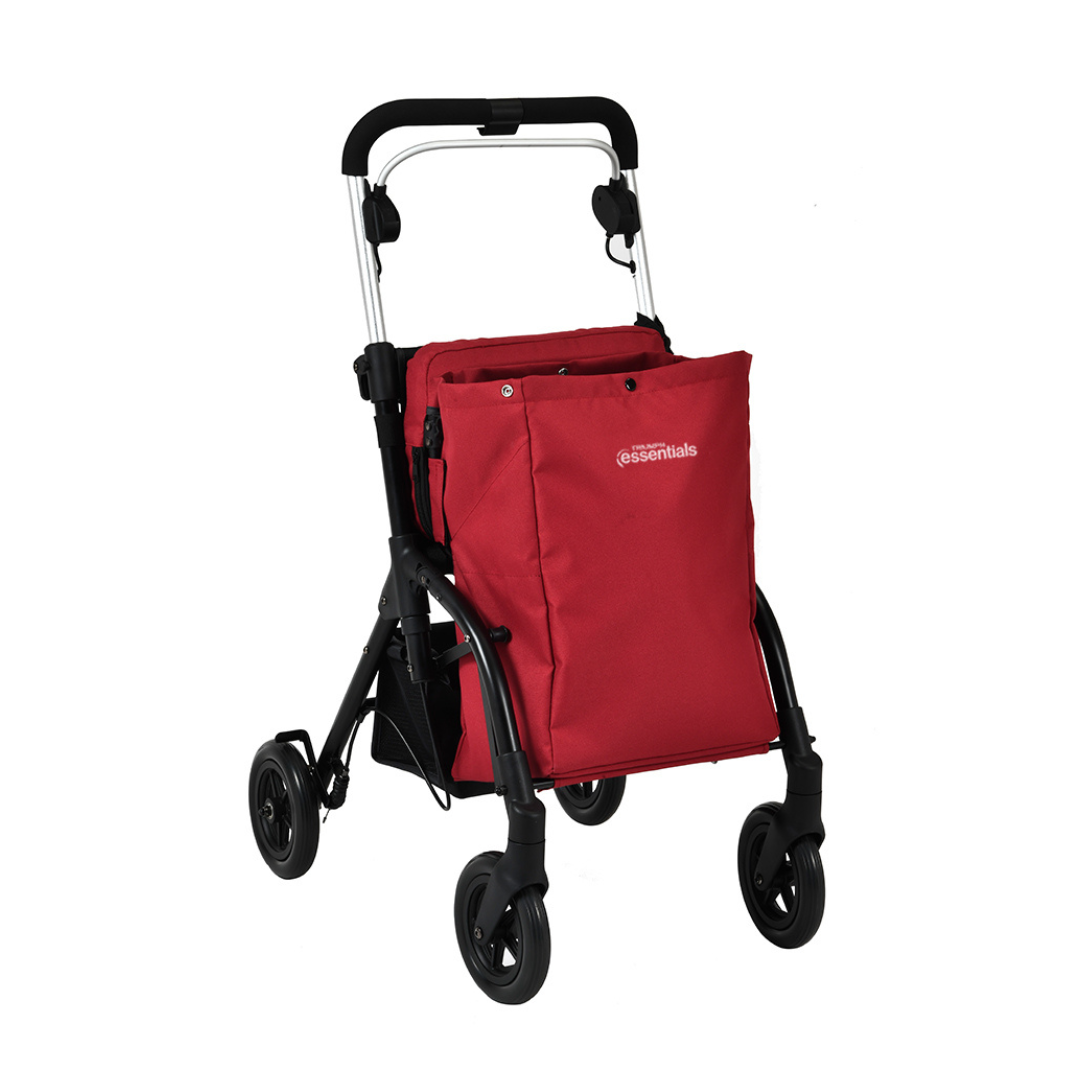 Triumph Mobility Essentials Shopping Rollator with Seat - XL Shopping Storage Bag - Senior.com Rollators