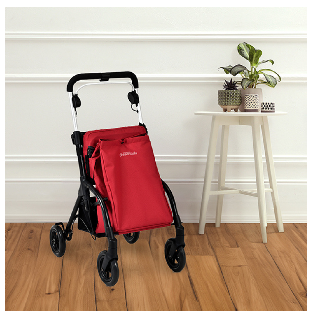 Triumph Mobility Essentials Shopping Rollator with Seat - XL Shopping Storage Bag - Senior.com Rollators