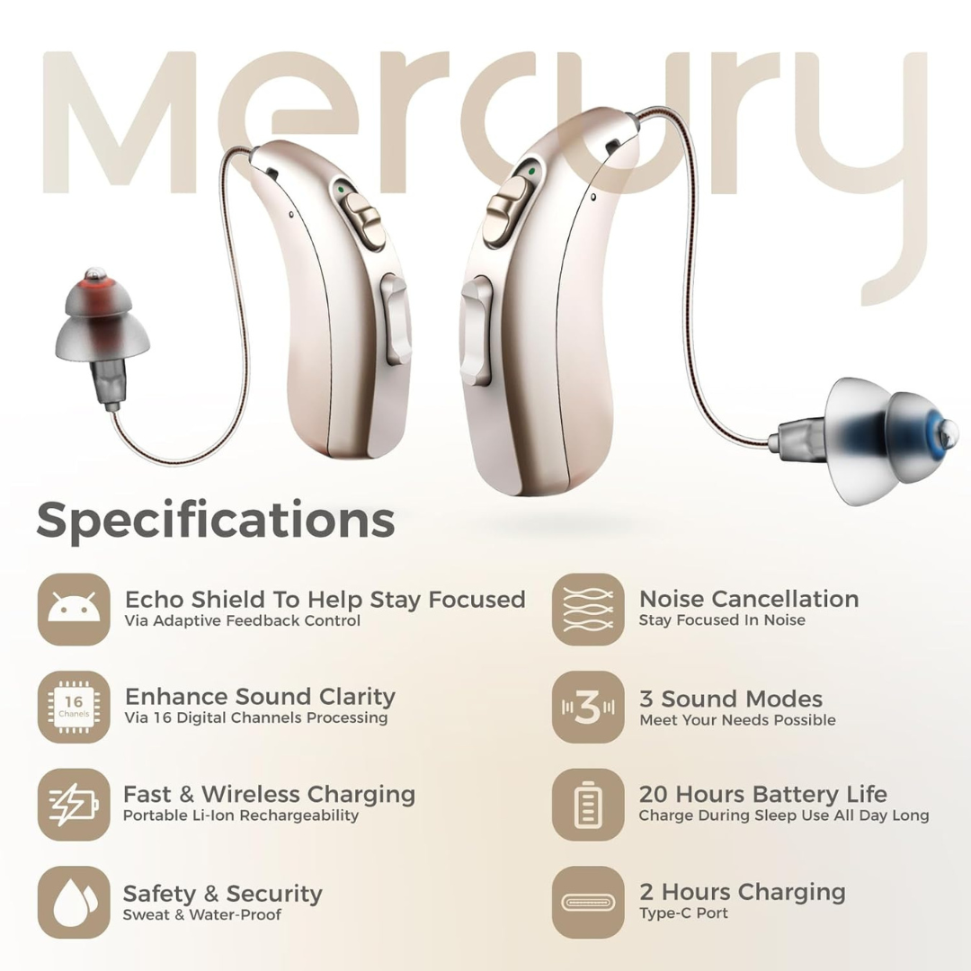 Linner Mercury OTC Hearing Aids - 20-Hour Use - Senior.com Hearing Aids