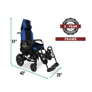 ComfyGo X-9 Electric Wheelchair with Automatic Reclining Backrest & Lifting Leg Rests - Senior.com Power Chairs