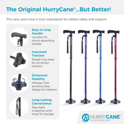 Hurry Cane Freedom Edition Folding Canes with T Handle – HurryCane - Senior.com Canes