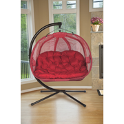 Flower House Hanging Pumpkin Loveseat Chair with Stand - Indoor & Outdoor - Senior.com Hanging Chairs