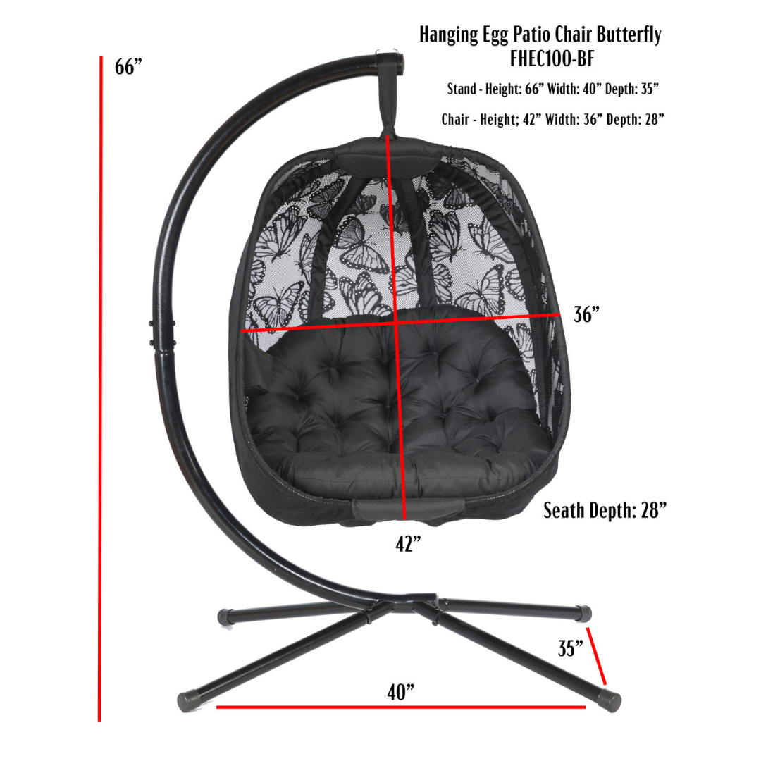 FlowerHouse Hanging Egg Patio Chairs with Stand Indoor & Outdoor