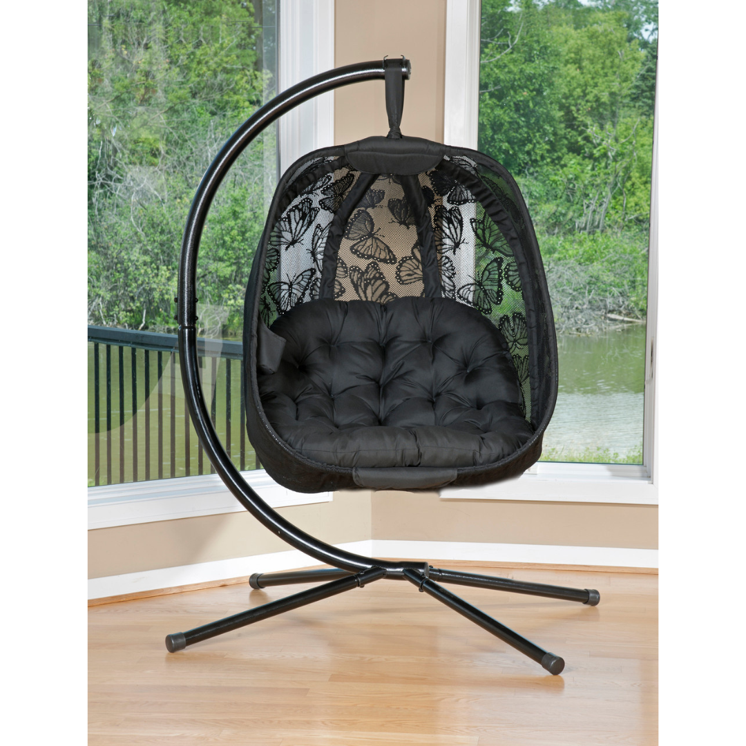 FlowerHouse Hanging Egg Patio Chairs with Stand Indoor & Outdoor