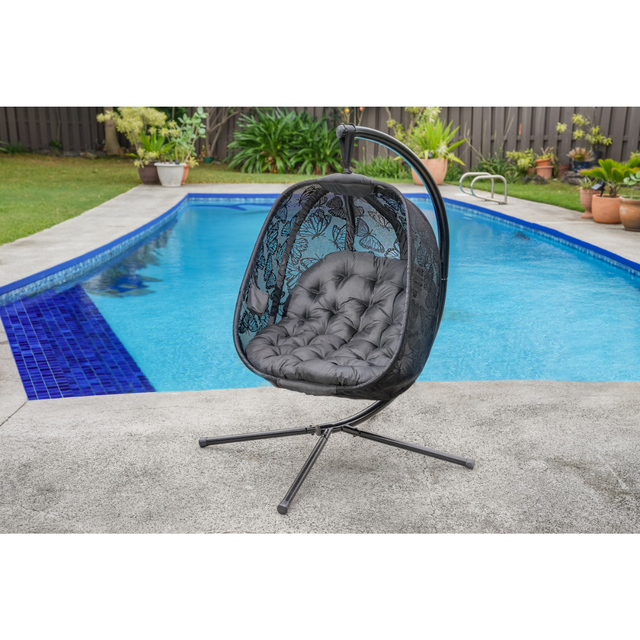 FlowerHouse Hanging Egg Patio Chairs with Stand Indoor & Outdoor