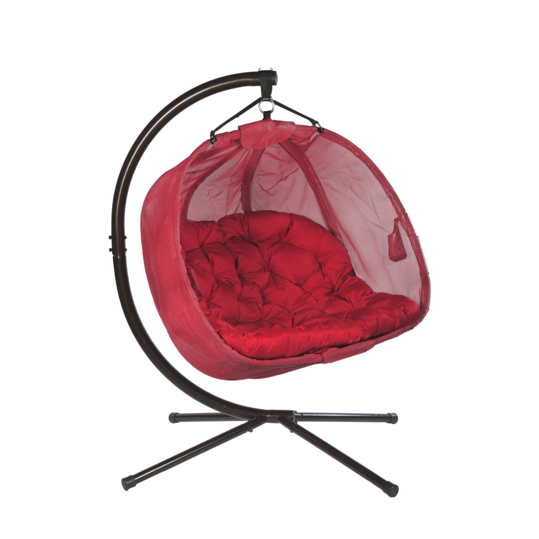 Flower House Hanging Pumpkin Loveseat Chair with Stand - Indoor & Outdoor - Senior.com Hanging Chairs
