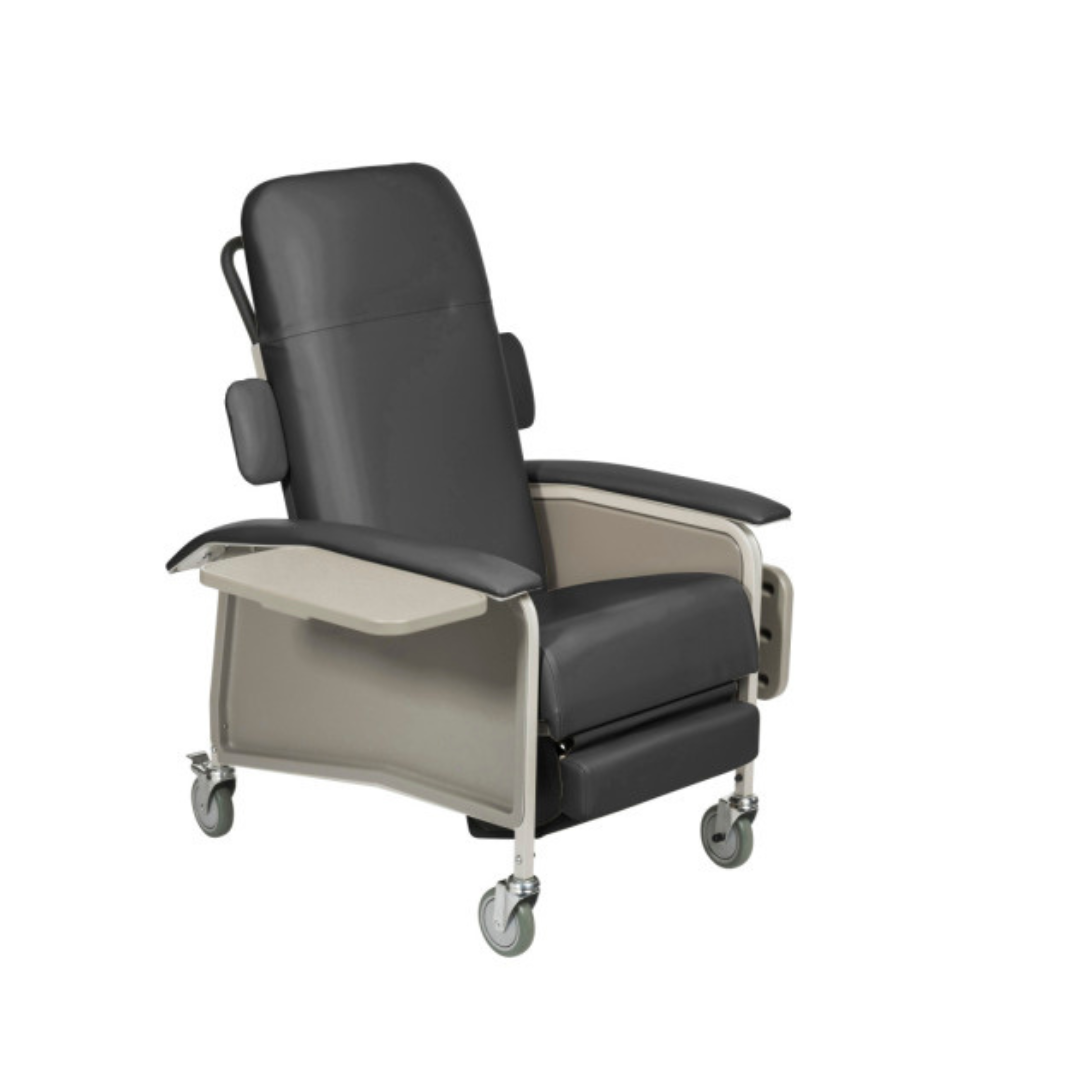 Drive Medical Clinical Care Geri Chair Recliners with 4 Positions & Food Tray - Charcoal
