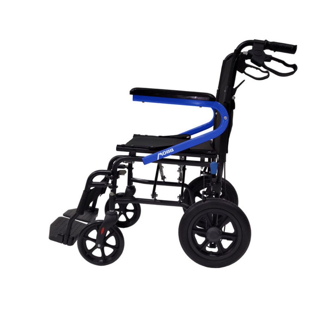 MOBB Healthcare Lightweight Transport Chair with Large 12" Rear Wheels - Senior.com Transport Chairs