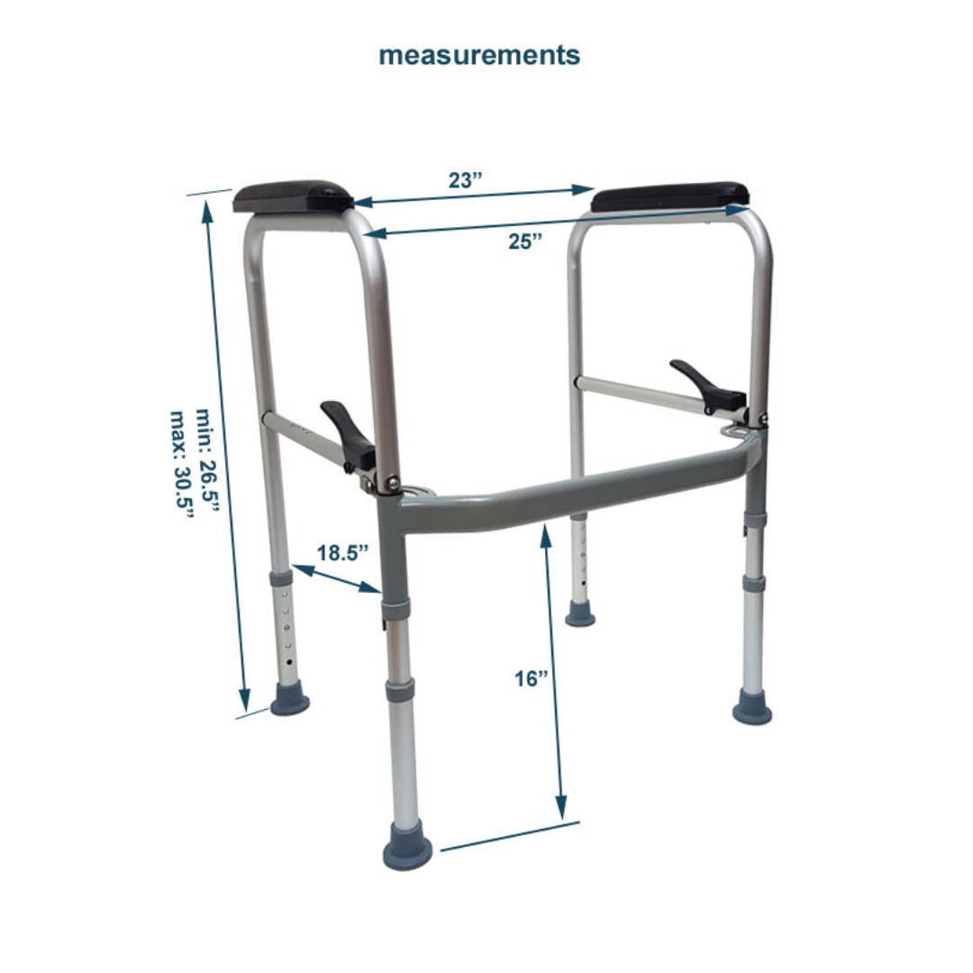 MOBB HealthCare Folding Toilet Safety Frame Universal Fit on Most Standard Toilets - Senior.com Toilet Safety Frames