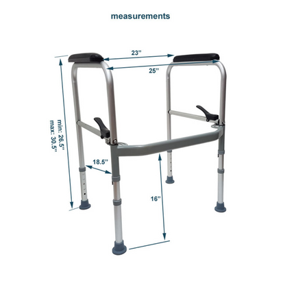 MOBB HealthCare Folding Toilet Safety Frame Universal Fit on Most Standard Toilets - Senior.com Toilet Safety Frames