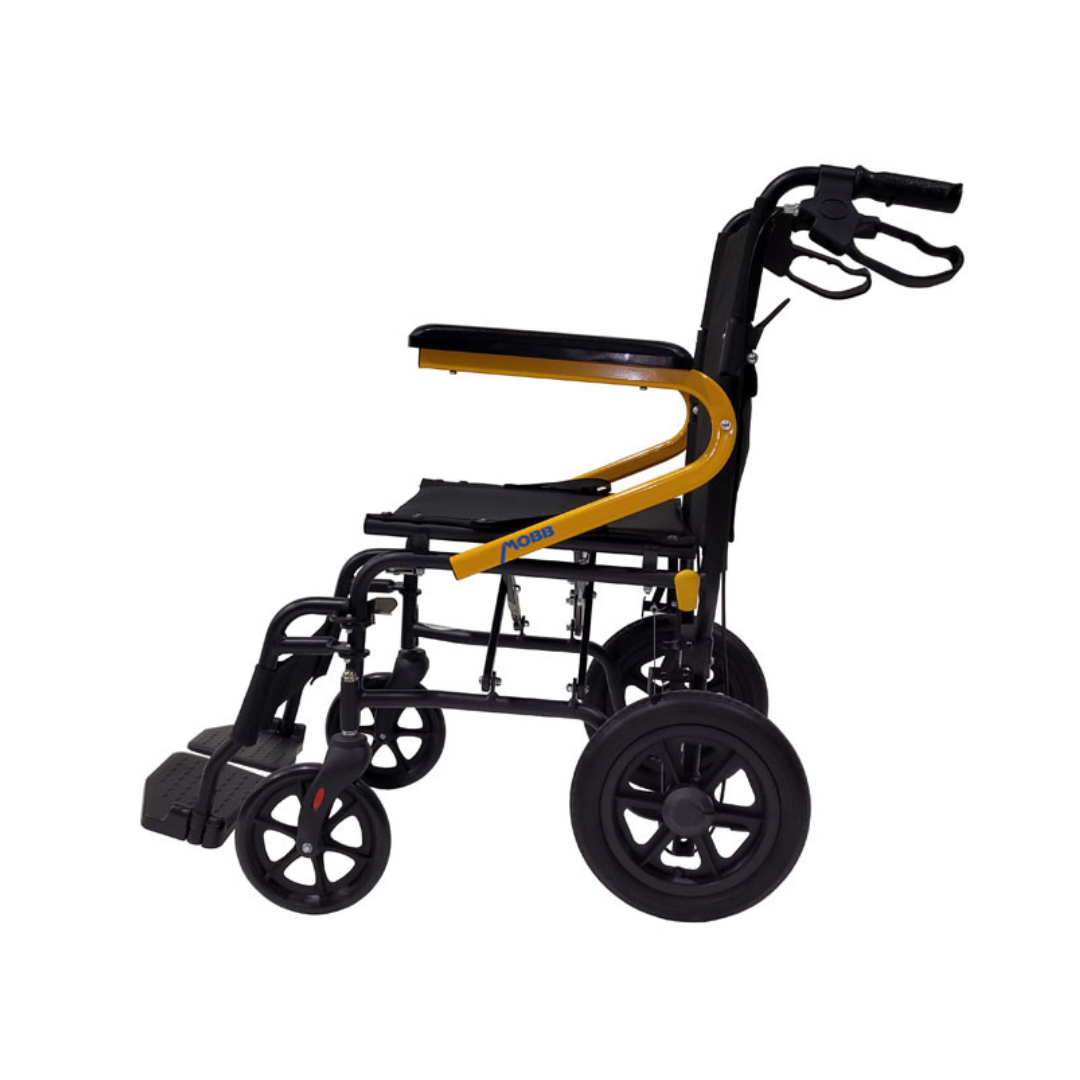 MOBB Healthcare Lightweight Transport Chair with Large 12" Rear Wheels - Senior.com Transport Chairs