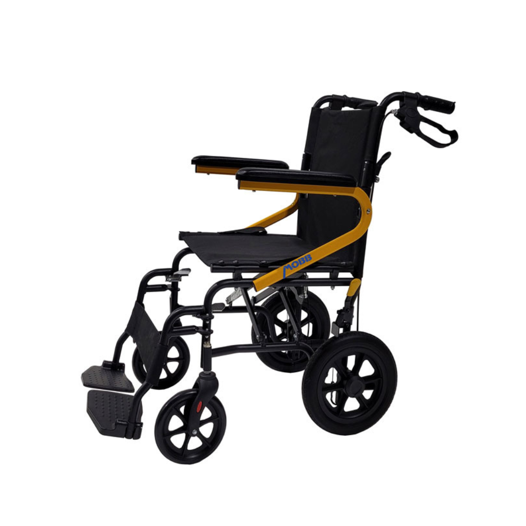 MOBB Healthcare Lightweight Transport Chair with Large 12" Rear Wheels - Senior.com Transport Chairs